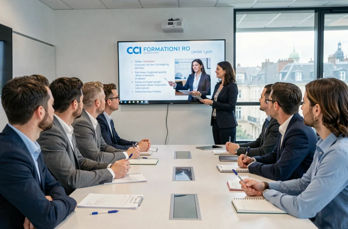 Formation professionnelle en anglais des affaires à la CCI Formation Pro de Lyon avec des cadres d'entreprise