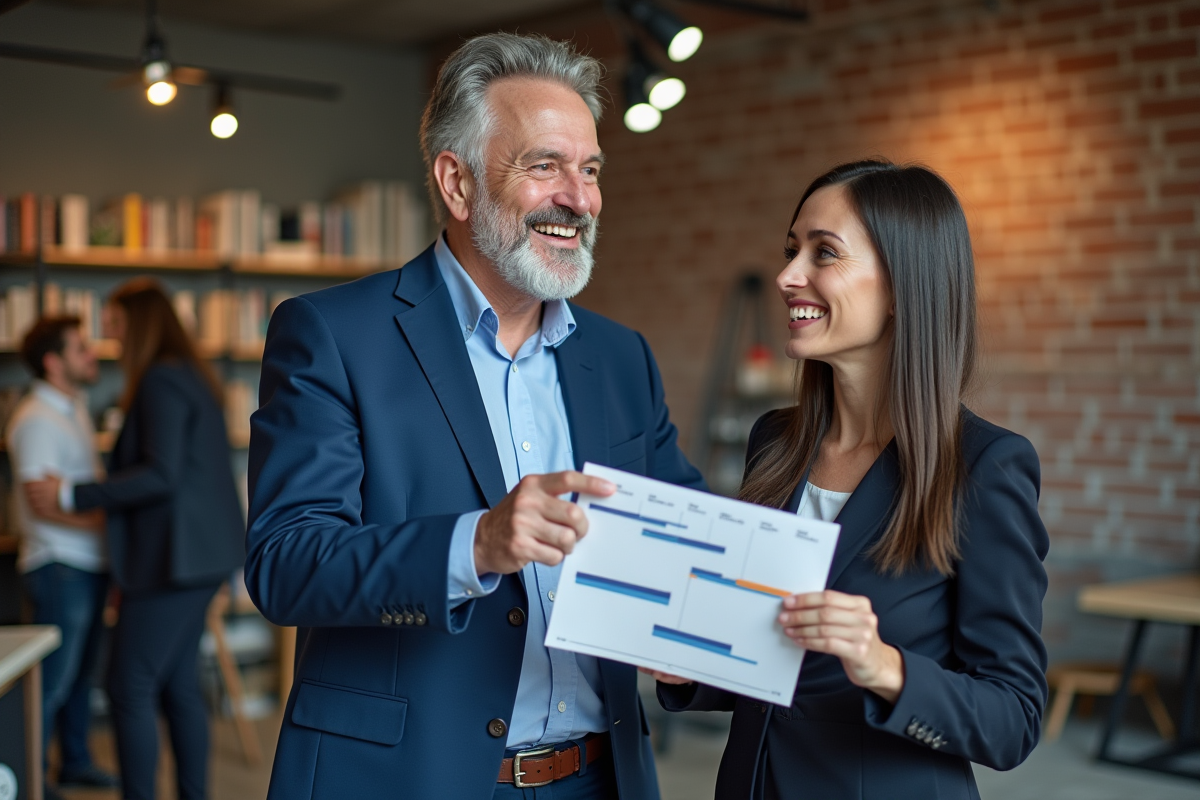 Homme et femme discutant d