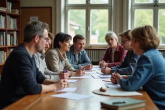 Groupe divers participant à un atelier communautaire